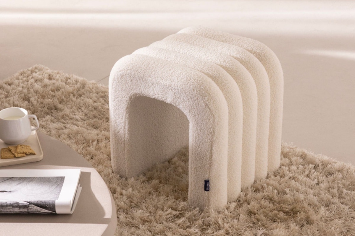 Pouf Blanc Bouclette Mod Les D Co Tendance Pour Votre Salon Ou