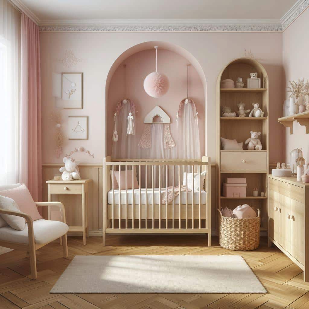 Décoration chambre bébé fille , rose beige , cadeau original. - Un